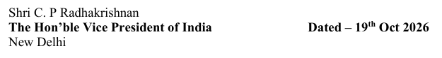 REQUEST FOR ASHOK CHAKRA AWARD FOR CAPT SMIT MACHHAR - TO VICE PRESIDENT OF INDIA